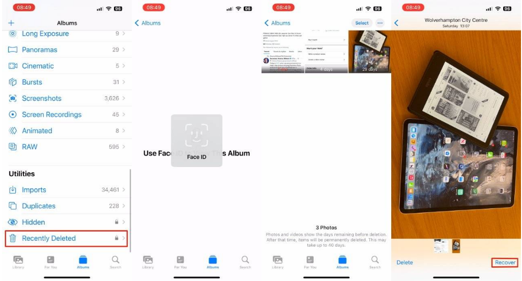 罗城苹果14维修分享 iPhone14 上恢复已删除的照片 