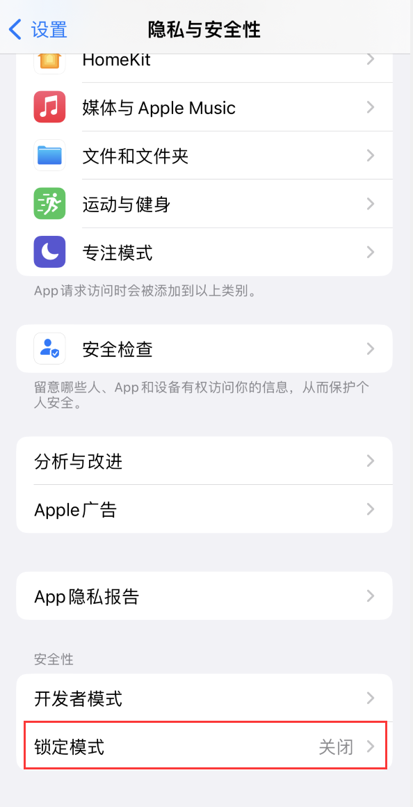 罗城苹果手机维修分享iOS 16 “锁定模式”是什么 