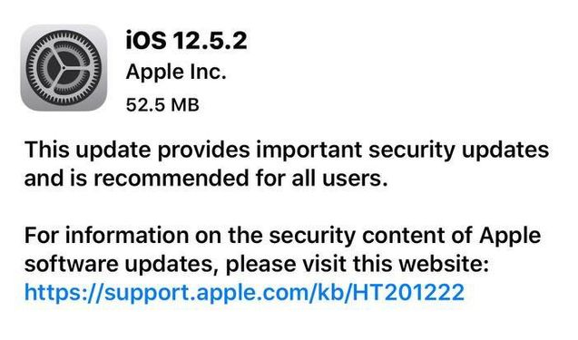 罗城苹果手机维修分享iOS12.5.2发布，建议所有老苹果用户安装 